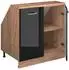 VICCO Rion Dachschrägenschrank schwarz Hochglanz/Honigeiche 80x81,6cm 2 Türen (60237)