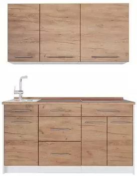 VICCO Fame-Line K&uuml;chenzeile Goldkraft Eiche 150cm (62971)