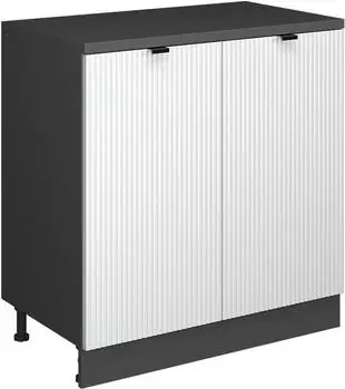 VICCO Rion Erweiterungsschrank 2 T&uuml;ren, wei&szlig; Riffel/Anthrazit, 80x46cm (60854)