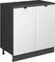 VICCO Rion Erweiterungsschrank 2 Türen, weiß Riffel/Anthrazit, 80x46cm (60854)