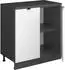 VICCO Rion Erweiterungsschrank 2 Türen, weiß Riffel/Anthrazit, 80x46cm (60854)