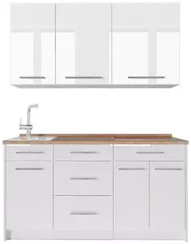 VICCO Fame-Line Singlek&uuml;che wei&szlig; hochglanz, 150cm (64828)