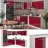 VICCO R-Line Eckküche weiß/bordeaux hochglanz 247x237cm