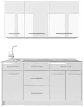 VICCO Fame-Line Singlek&uuml;che wei&szlig; hochglanz/wei&szlig;, 150cm (64830)