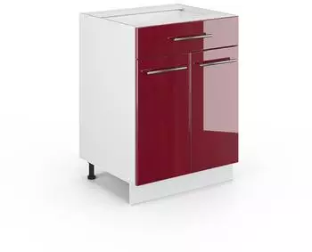 VICCO Fame-Line Midischrank bordeaux hochglanz 60x82cm mit Schublade (43531)
