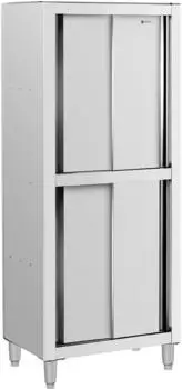 Royal Catering RCDC-80 Hochschrank Edelstahl Schiebetüren 80x50x180cm (RCDC-80)