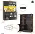 Stilvora Highboard mit LED-Beleuchtung, Steckdosen & USB, schwarz, Metall (120x176x40cm)