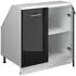 VICCO Rion Dachschrägenschrank 2 Türen, schwarz Hochglanz/weiß, 80x81,6cm (60280)