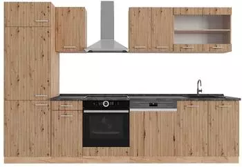 VICCO R-Line K&uuml;chenzeile Artisan-Eiche/Anthrazit 300cm (48917)