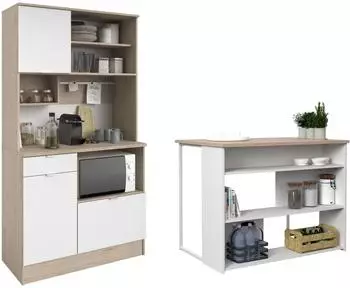 Parisot Socool 1 K&uuml;chenschrank-Set Eiche Jackson/wei&szlig;