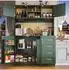 OKWISH Buffetschrank mit LED-Beleuchtung, 4 Türen & 2 Schubladen, grün, 120x40x188cm