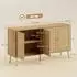HomCom Sideboard Boho-Stil 4 Soft-Close-Türen, Schublade, 140x40x75cm (83B-136V91AK)