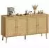 HomCom Sideboard Boho-Stil 4 Soft-Close-Türen, Schublade, 140x40x75cm (83B-136V91AK)