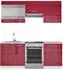 VICCO Fame-Line Küchenzeile 200cm bordeaux hochglanz, ohne Arbeitsplatte (35003)