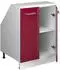 VICCO Rion Dachschrägenschrank 2 Türen rot Hochglanz/weiß, 60x81,6cm (60314)