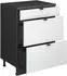 VICCO R-Line Küchenschrank weiß Riffel, 60cm, 3 Schubladen (61708)