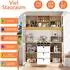 Stilvora Highboard mit Weinregal, Smart LED, verstellbaren Einlegeböden, weiß (QTET02AW6021OL7)