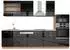VICCO Fame-Line Küchenzeile 300cm mit Hochschrank, Anthrazit Hochglanz/Goldkraft Eiche, AP Marmor (42802)