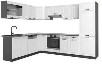 VICCO R-Line Eckk&uuml;che wei&szlig; Landhaus/Anthrazit 287x227cm (42968)