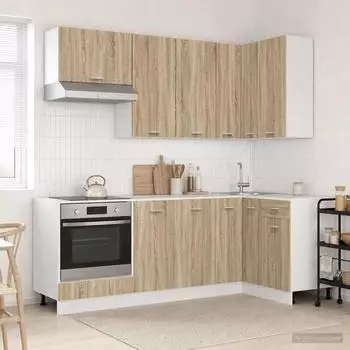 vidaXL LYON K&uuml;chenzeile 8-tlg. Sonoma-Eiche Holzwerkstoff (3438433)