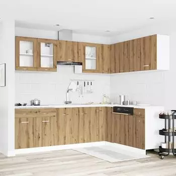 vidaXL Lyon Küchenschrank-Set 11-tlg. Artisan-Eiche Holzwerkstoff (3328578)