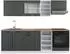 VICCO R-Line Küchenzeile 240cm, Anthrazit Landhaus/Weiß, AP Eiche (42522)