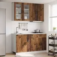 vidaXL K&uuml;cheneinheit PORTO 4 stk. Altholz Holzwerkstoff