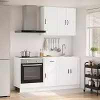 vidaXL K&uuml;cheneinheit PORTO 5 stk. Wei&szlig; Holzwerkstoff