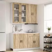 vidaXL K&uuml;cheneinheit PORTO 4 stk. Sonoma-Eiche Holzwerkstoff