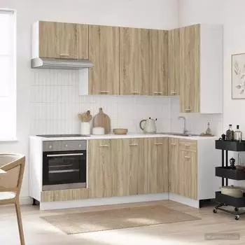 vidaXL Lyon K&uuml;cheneinheit 8-tlg. Sonoma-Eiche Holzwerkstoff (3438441)