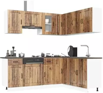 vidaXL Küchenschrank-Set Kalmar 11-tlg. Altholz-Optik (3314949)