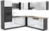 VICCO R-Line Eckküche 237x247cm weiß Hochglanz/Anthrazit, AP Eiche (42898)