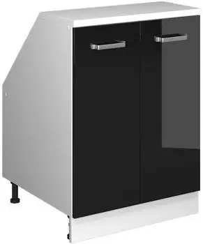 VICCO Rion Dachschr&auml;genschrank 2 T&uuml;ren, schwarz Hochglanz/wei&szlig;, 60x81,6cm (60119)