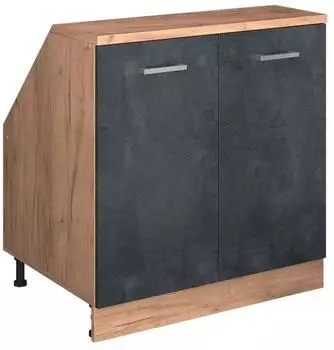 VICCO Rion Dachschr&auml;genschrank 2 T&uuml;ren, schwarz Beton/Honigeiche, 80x81,6cm (59967)