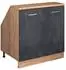 VICCO Rion Dachschrägenschrank 2 Türen, schwarz Beton/Honigeiche, 80x81,6cm (59967)