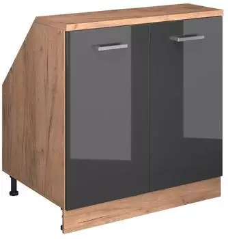 VICCO Rion Dachschr&auml;genschrank Anthrazit Hochglanz/Honigeiche, 2 T&uuml;ren, 80x81,6cm (60356)