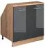 VICCO Rion Dachschrägenschrank Anthrazit Hochglanz/Honigeiche, 2 Türen, 80x81,6cm (60356)