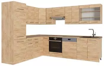 VICCO Fame-Line Eckk&uuml;che Goldkraft Eiche 287x60cm (57168)