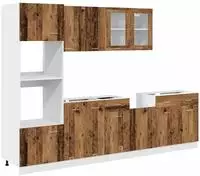 vidaXL 7-tlg. K&uuml;chenschrank-Set Lyon Altholz-Optik Holzwerkstoff
