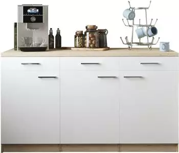 Respekta Merle Unterschrank mit Schublade 150cm, Eiche S&auml;gerau/wei&szlig;