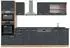 VICCO R-Line Küchenzeile 300cm, Schwarz Beton/Eiche, Arbeitsplatte Anthrazit (47369)