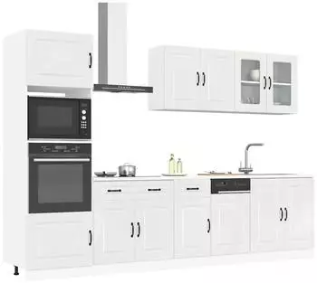 vidaXL Kalmar K&uuml;chenschrank-Set 7-tlg. hochglanz-wei&szlig;, Holzwerkstoff (3314733)