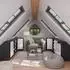 VICCO Rion Dachschrägenschrank 2 Schubladen, weiß Hochglanz/Anthrazit (60109)
