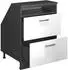 VICCO Rion Dachschrägenschrank 2 Schubladen, weiß Hochglanz/Anthrazit (60109)