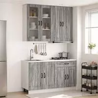 vidaXL K&uuml;cheneinheit KALMAR 4 stk. Grau Sonoma Holzwerkstoff