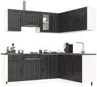 vidaXL 11-tlg. K&uuml;chenschrank-Set Kalmar Schwarz Holzwerkstoff