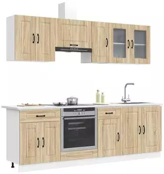vidaXL K&uuml;chenschrank-Set Kalmar 8-tlg. Sonoma-Eiche Holzwerkstoff (3314824)