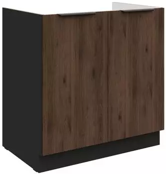 K&uuml;chenpreis-Bombe MONZA Sp&uuml;lenunterschrank 80cm, Okapi Nussbaum