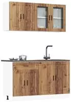 vidaXL 4-tlg. K&uuml;chenschrank-Set Porto Altholz-Optik Holzwerkstoff