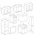 VICCO R-Line Küchenzeile 350cm mit Hochschrank, Beton/Weiß, AP Eiche (42300)